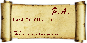 Pekár Alberta névjegykártya